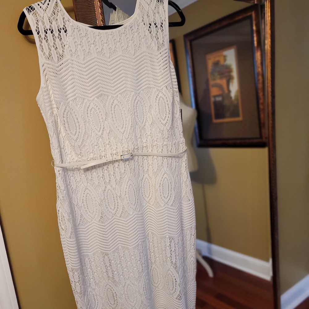 Ellen Tracy Women's White Lace Dress